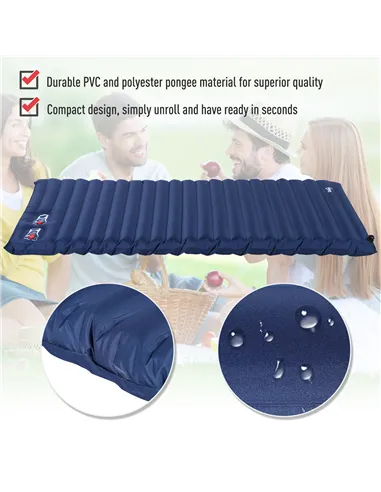 Outsunny Camping Tent with Inflatable Mattress, 2-3 Person Dome Tent with Air Bed and Sewn-in Groundsheet, Portable 3000mm Water