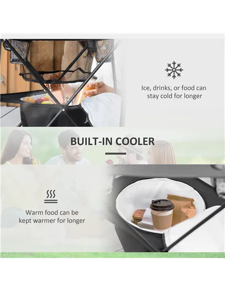 Outsunny Camping Tent with Inflatable Mattress and Camping Table&Chair, 2-3 Person Dome Tent with Sewn-in Groundsheet, Portable 