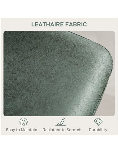 HOMCOM Set of Two Retro Tub Bar Stools - Green