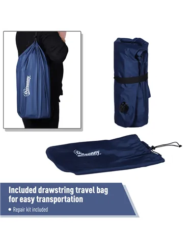 Outsunny Camping Tent with Inflatable Mattress and Camping Chair, 2-3 Person Dome Tent with Sewn-in Groundsheet, Portable 3000mm