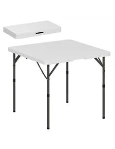 Outsunny 34/74cm Folding Camping Table, with Handle - White