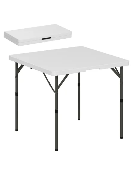Outsunny 34/74cm Folding Camping Table, with Handle - White
