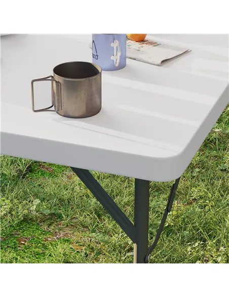 Outsunny 34/74cm Folding Camping Table, with Handle - White