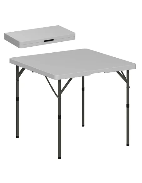 Outsunny 34/74cm Folding Camping Table, with Handle - Grey