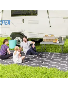 Outsunny 34/74cm Folding Camping Table, with Handle - Grey 2