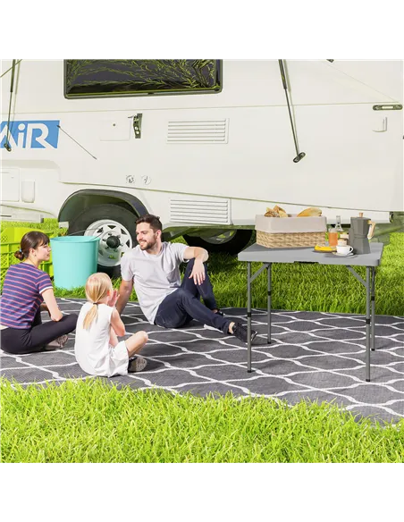 Outsunny 34/74cm Folding Camping Table, with Handle - Grey