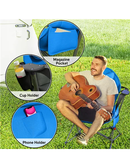 Outsunny Hammock Camping Chair Set of 2, Adjustable Back Swinging Camping Chair Portable Swinging Chair with Cup Holder, Headres