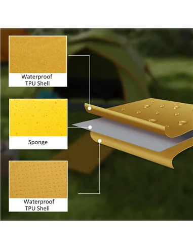 Outsunny Camping Tent with Self Inflatable Mattress, 1 Person Dome Tent with Removable Rainfly and Aluminium Frame, 2000mm Water