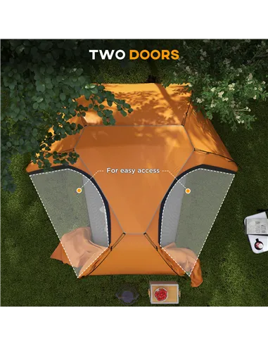 Outsunny Camping Tent with Self Inflatable Mattress, 1 Person Dome Tent with Removable Rainfly and Aluminium Frame, 2000mm Water