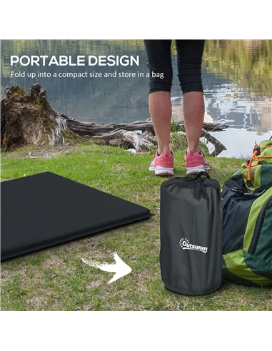 Outsunny Camping Tent with Self Inflatable Mattress, 1 Person Dome Tent with Removable Rainfly and Aluminium Frame, 2000mm Water