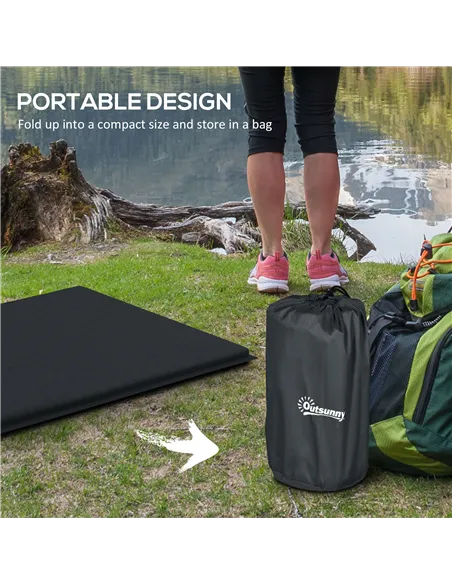 Outsunny Camping Tent with Self Inflatable Mattress, 1 Person Dome Tent with Removable Rainfly and Aluminium Frame, 2000mm Water