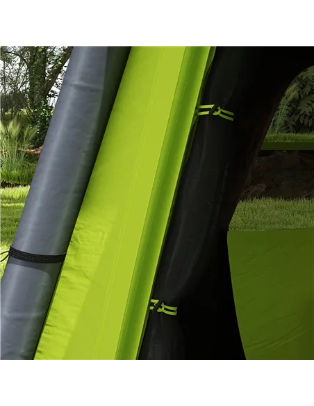 Outsunny Inflatable Camping Tent w/ Hand Pump, Easy Setup 1/2 Person Blow Up Tent Waterproof 190T Taffeta w/ Mesh Windows, Doors