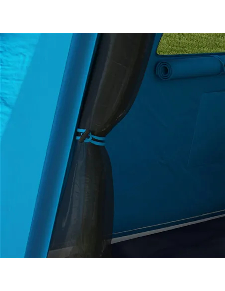 Outsunny Inflatable Camping Tent w/ Hand Pump, Easy Setup 1/2 Person Blow Up Tent Waterproof 190T Taffeta w/ Mesh Windows, Doors