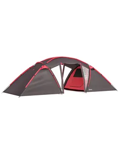 Outsunny 4-6 Man Family Camping Tent w/ 2 Bedrooms and a Living Room, Waterproof Tunnel Tent w/ Sewn In Groundsheet, Doors, Wind