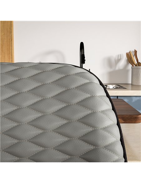 HOMCOM Set of Two Faux Leather Bar Stools - Grey