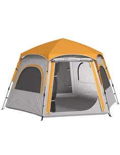 Outsunny Instant Pop Up Camping Tent, 2/3/4 Person Easy Setup Dome Family Tent with Vestibule, Rainfly, 4 Mesh Windows & 2 Doors