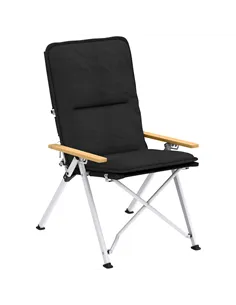 Outsunny Portable Camping Chair for Adults, High Back Folding Chair with Padded Seat and Carry Bag, Outdoor Recliner for Hiking,