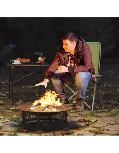 Outsunny Portable Padded Camping Chair, with Bag - Green