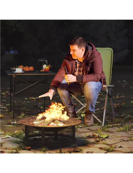 Outsunny Portable Padded Camping Chair, with Bag - Green