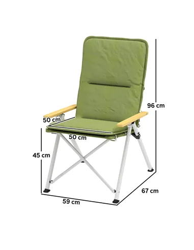 Outsunny Portable Padded Camping Chair, with Bag - Green