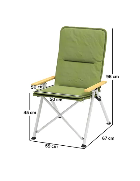 Outsunny Portable Padded Camping Chair, with Bag - Green
