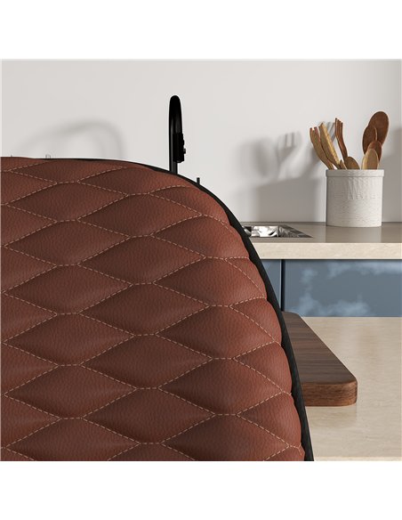 HOMCOM Set of Two Faux Leather Bar Stools - Brown