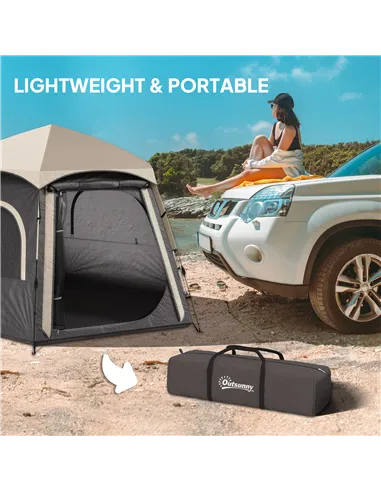 Outsunny Instant Pop Up Camping Tent, 2/3/4 Person Easy Setup Dome Family Tent with Vestibule, Rainfly, 4 Mesh Windows & 2 Doors