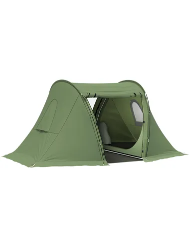 Outsunny 3 Man Camping Tent with Living Area and 2 Bedrooms, 3000mm Waterproof Family Tent with Sewn-in Groundsheet and bag, Por