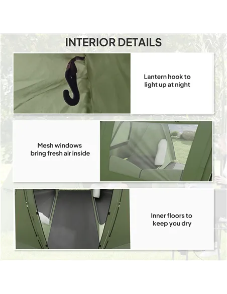 Outsunny 3 Man Camping Tent with Living Area and 2 Bedrooms, 3000mm Waterproof Family Tent with Sewn-in Groundsheet and bag, Por