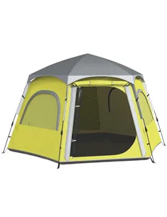 Outsunny Instant Pop Up Camping Tent, 2/3/4 Person Easy Setup Dome Family Tent with Vestibule, Rainfly, 4 Mesh Windows & 2 Doors