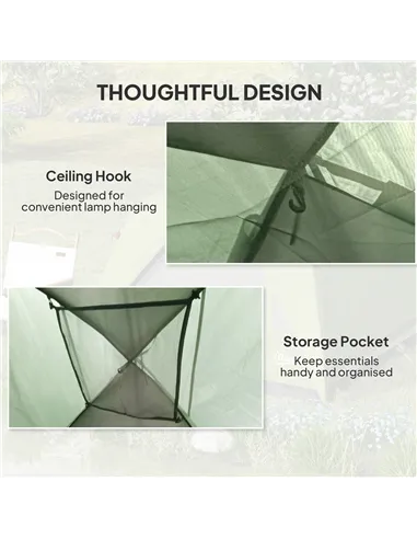 Outsunny 3-4 Person Camping Tent, Easy Set Up Waterproof Dome Tent with Sewn-in Groundsheet, Mesh Windows, Pocket and Hook for C