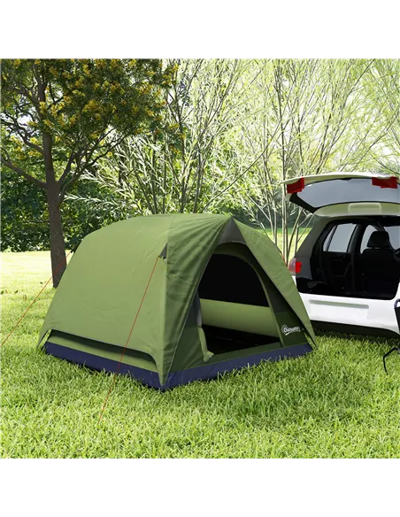 Outsunny 3-4 Person Camping Tent, Easy Set Up Waterproof Dome Tent with Sewn-in Groundsheet, Mesh Windows, Pocket and Hook for C