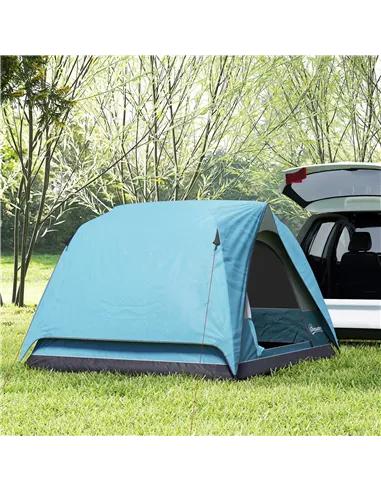 Outsunny 3-4 Person Camping Tent, Easy Set Up Waterproof Dome Tent with Sewn-in Groundsheet, Mesh Windows, Pocket and Hook for C