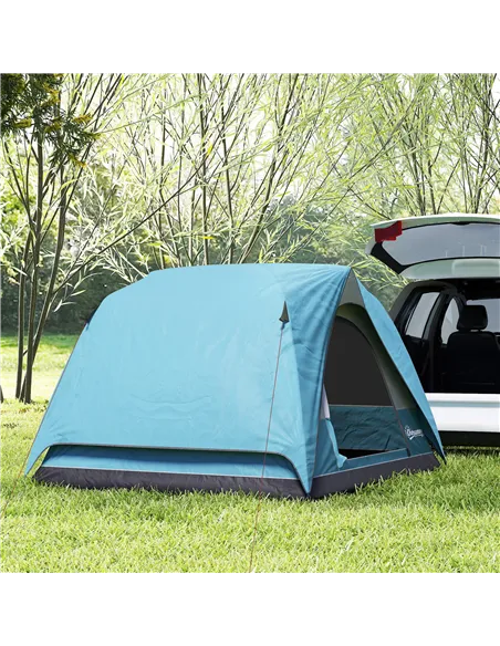 Outsunny 3-4 Person Camping Tent, Easy Set Up Waterproof Dome Tent with Sewn-in Groundsheet, Mesh Windows, Pocket and Hook for C