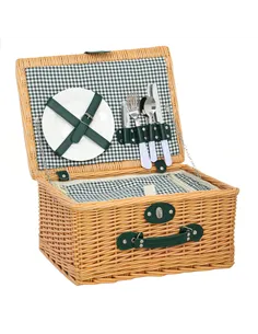 Outsunny Two-Person Picnic Set, with Wicker Basket