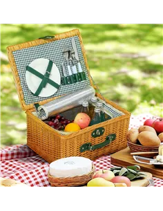 Outsunny Two-Person Picnic Set, with Wicker Basket 2