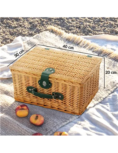 Outsunny Two-Person Picnic Set, with Wicker Basket