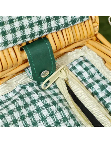 Outsunny Two-Person Picnic Set, with Wicker Basket