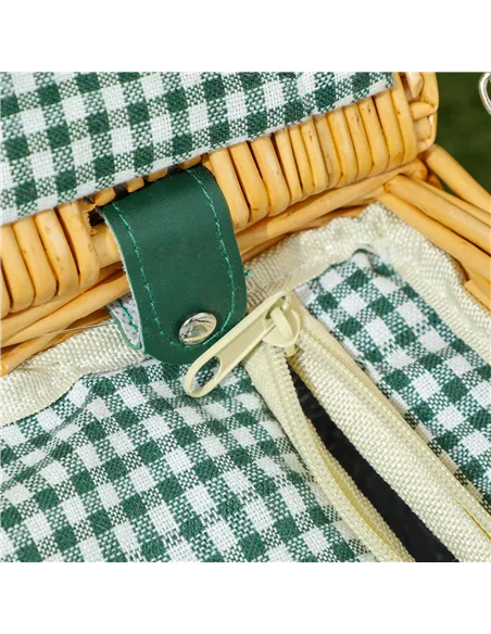 Outsunny Two-Person Picnic Set, with Wicker Basket