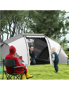 Outsunny 4-6 Man UV Protection Camping Tent - Charcoal Grey and White 2