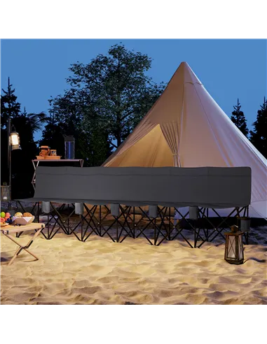 Outsunny 6 Seater Folding Camping Chair with Cup Holder & Carry Bag - Charcoal Grey