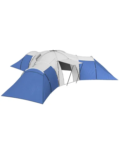 Outsunny 6-9 Man Tent with Bedrooms and Living Room, Accessories Included, Blue
