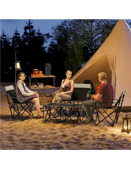 Outsunny Four-Piece Portable Picnic Table Set - Grey