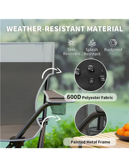 Outsunny Four-Piece Portable Picnic Table Set - Grey