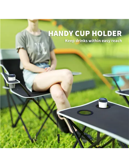 Outsunny Four-Piece Portable Picnic Table Set - Grey