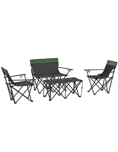 Outsunny Four-Piece Portable Picnic Table Set - Green