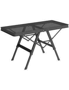 Outsunny 3 ft Folding Camping Table w/ Adjustable Heights, Portable Lightweight Outdoor Folding Picnic Table with Metal Mesh Des