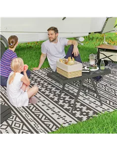 Outsunny 3 ft Folding Camping Table w/ Adjustable Heights, Portable Lightweight Outdoor Folding Picnic Table with Metal Mesh Des 2