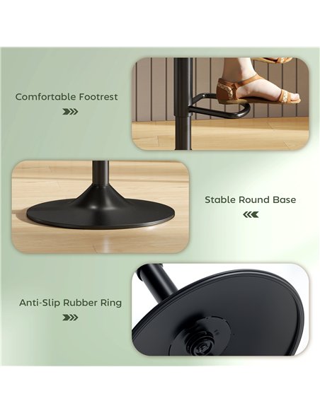 HOMCOM Set of Two Linen-Look Bar Stools - Green