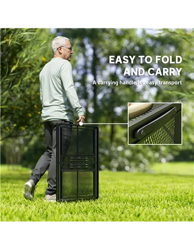 Outsunny Folding Grill Table, 4.5ft Portable Camping Table with 2 Wing Panels, Height Adjustable Metal Picnic Table for Camping,